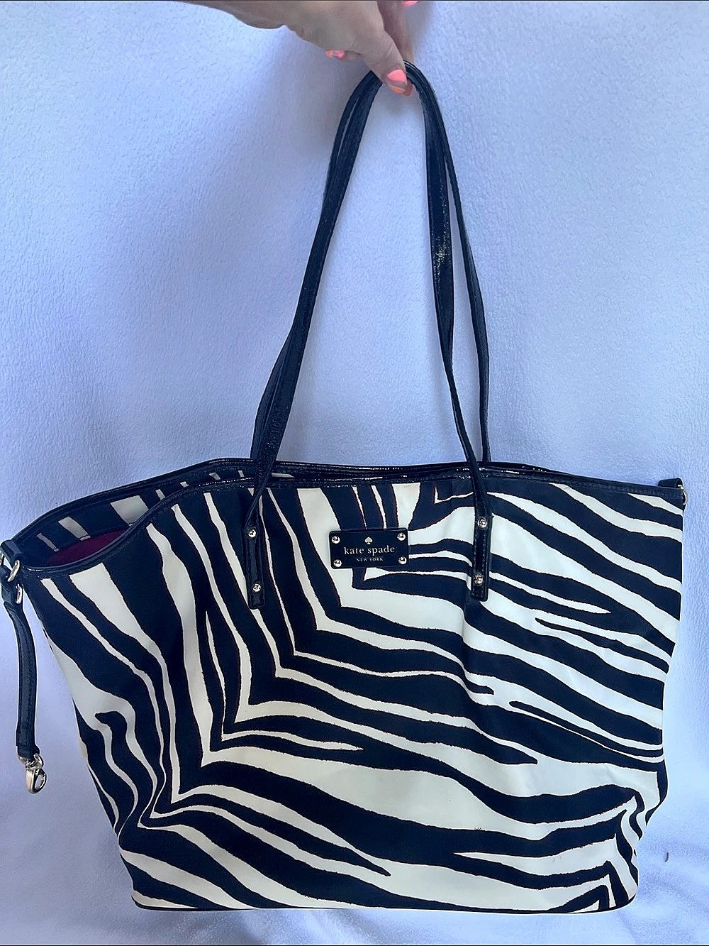 Kate Spade New York Zebra Print Tote in Black & White